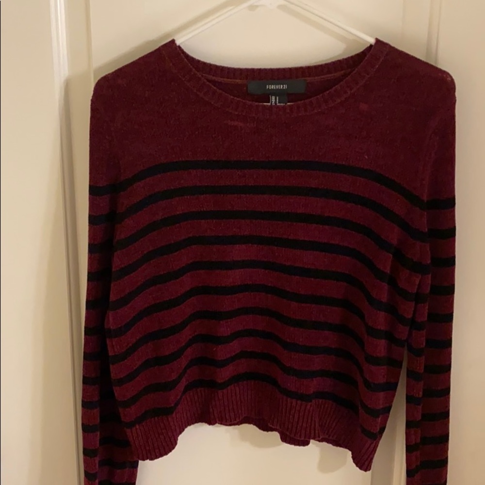 Forever 21 chenille sweater striped size small